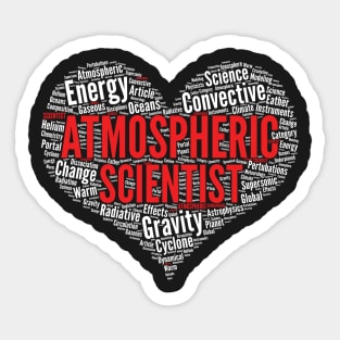 Atmospheric Scientist Heart Shape Word Cloud Design graphic Sticker